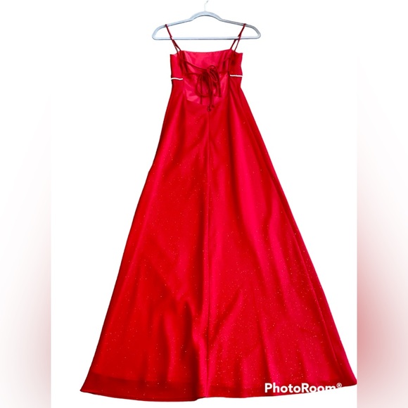 Red gown JUMP APPAREL by WENDYE CHAITIN vintage 80's Made in U.S.A. Size 5/6 - Picture 9 of 9